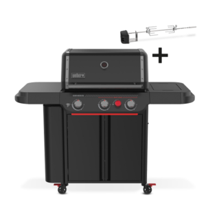 Grill gazowy Weber Genesis E-330WR Stealth (1502306) + Zestaw rożna w komplecie